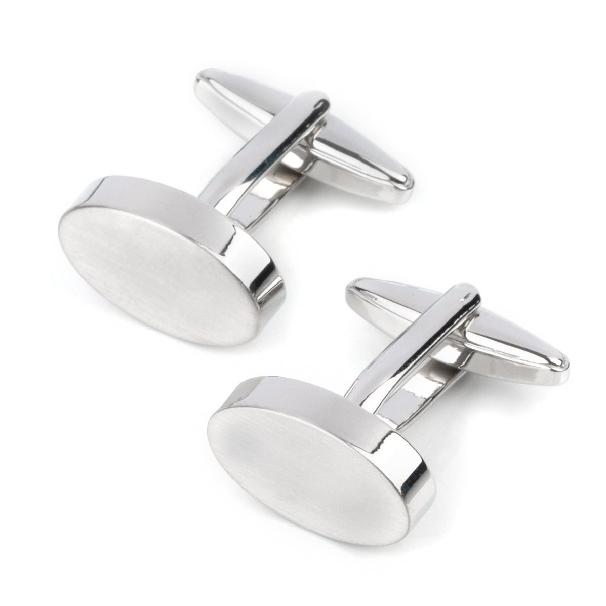 Oval Silver Engravable Cufflinks