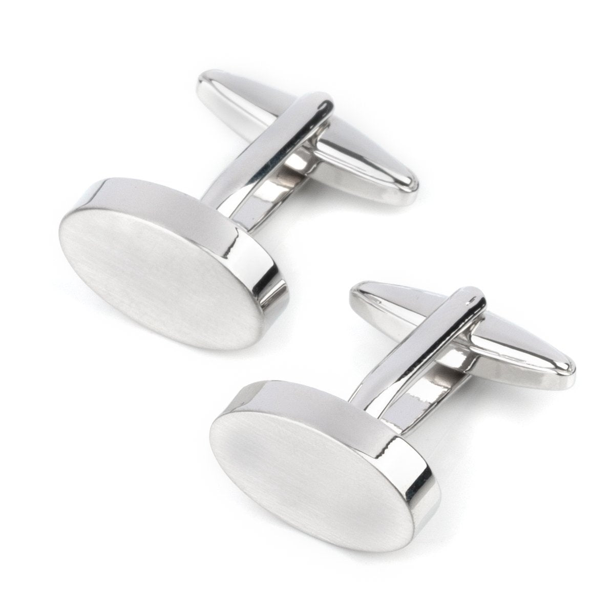 Oval Silver Engravable Cufflinks