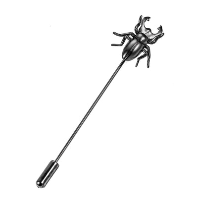 Matte Gunmetal Beetle Cufflinks and Stick Pin