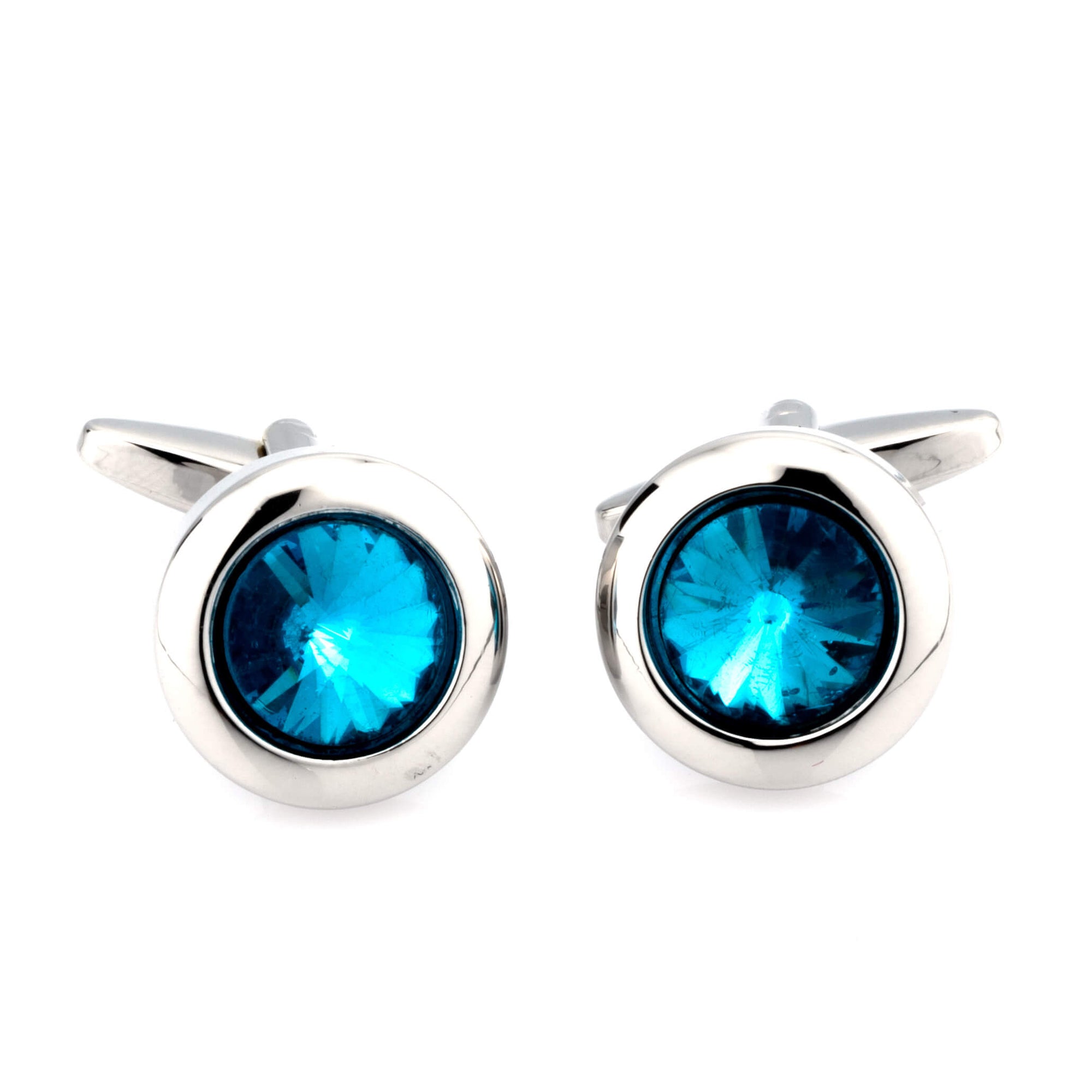 Aqua Crystal Round Cufflinks, Classic Cufflinks, Modern Cufflinks, Aqua Cufflinks, Crystal Cufflinks, Round Cufflinks, CL2321, Cufflinks, Clinks, Clinks Australia, Cuffed