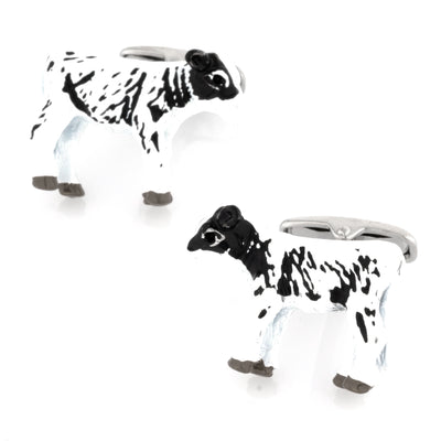 Black and White Cow Cufflinks 3D