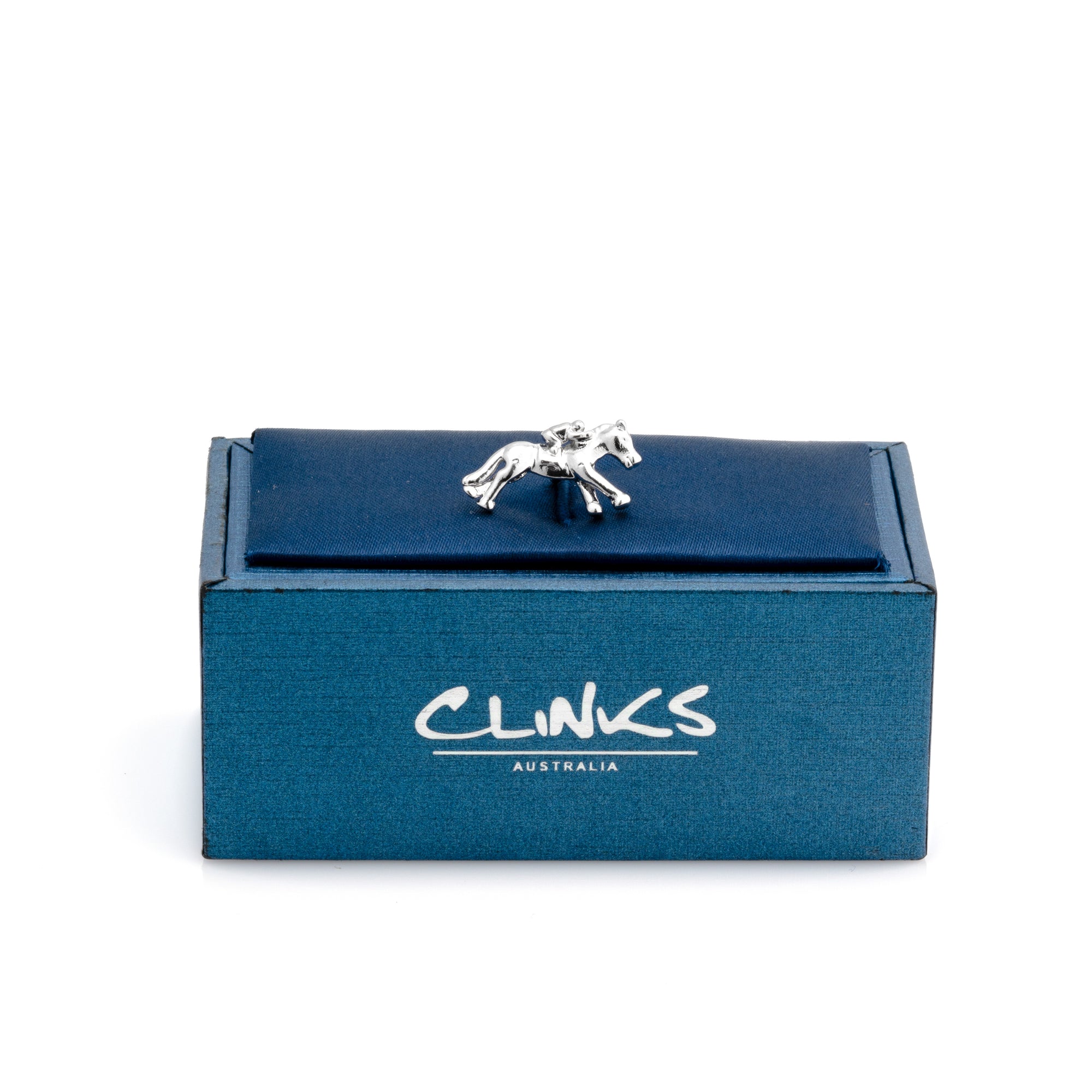 Melbourne Cup Horse Racing Silver Lapel Pin