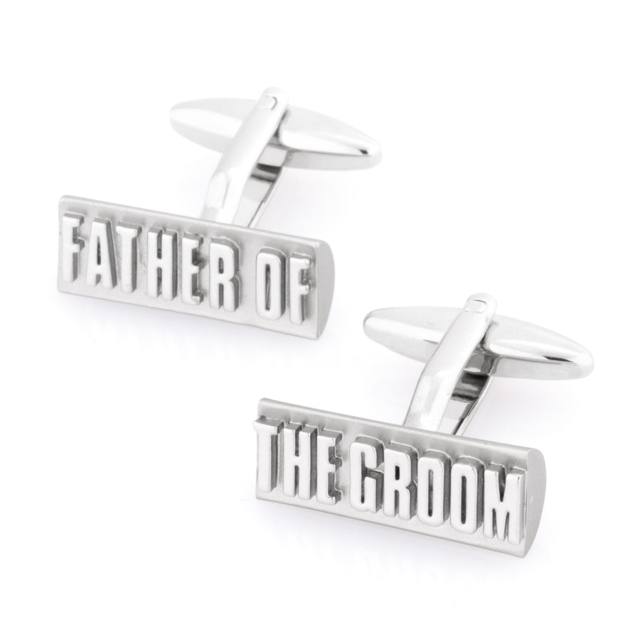 Father of the Groom Raised Lettering Wedding Cufflinks