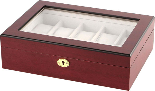 Cherry Wooden Watch Box, 10 Watch Box, Cuffed Watch Box, Clinks Australia Watch Box, Cherry Watch Boxes on Cuffed, Australia Watch Box, Watch Storage Box, Watch Display Box, 10 Slots Watch Box, Watch Boxes for 10, Cherry Watch Box, Wooden Watch Box, Cherry, Watch Boxes, CB5001, Clinks Australia