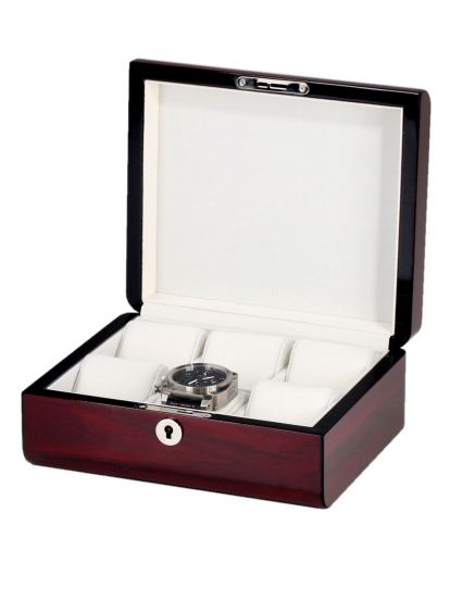 Cherry Wooden Watch Box, 6 Watch Box, Cuffed Watch Box, Clinks Australia Watch Box, Cherry Watch Boxes on Cuffed, Australia Watch Box, Watch Storage Box, Watch Display Box, 6 Slots Watch Box, Watch Boxes for 6, Cherry Watch Box, Wooden Watch Box, Cherry, Watch Boxes, CB5066, Clinks Australia
