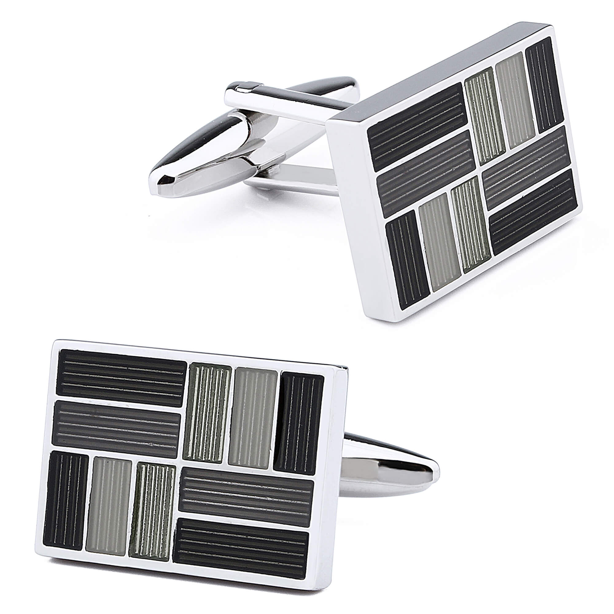 Shades of Black Enamel Cufflinks