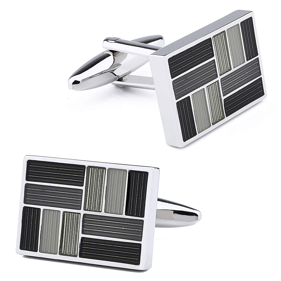 Shades of Black Enamel Cufflinks