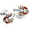 Silver & Orange Lobster Cufflinks