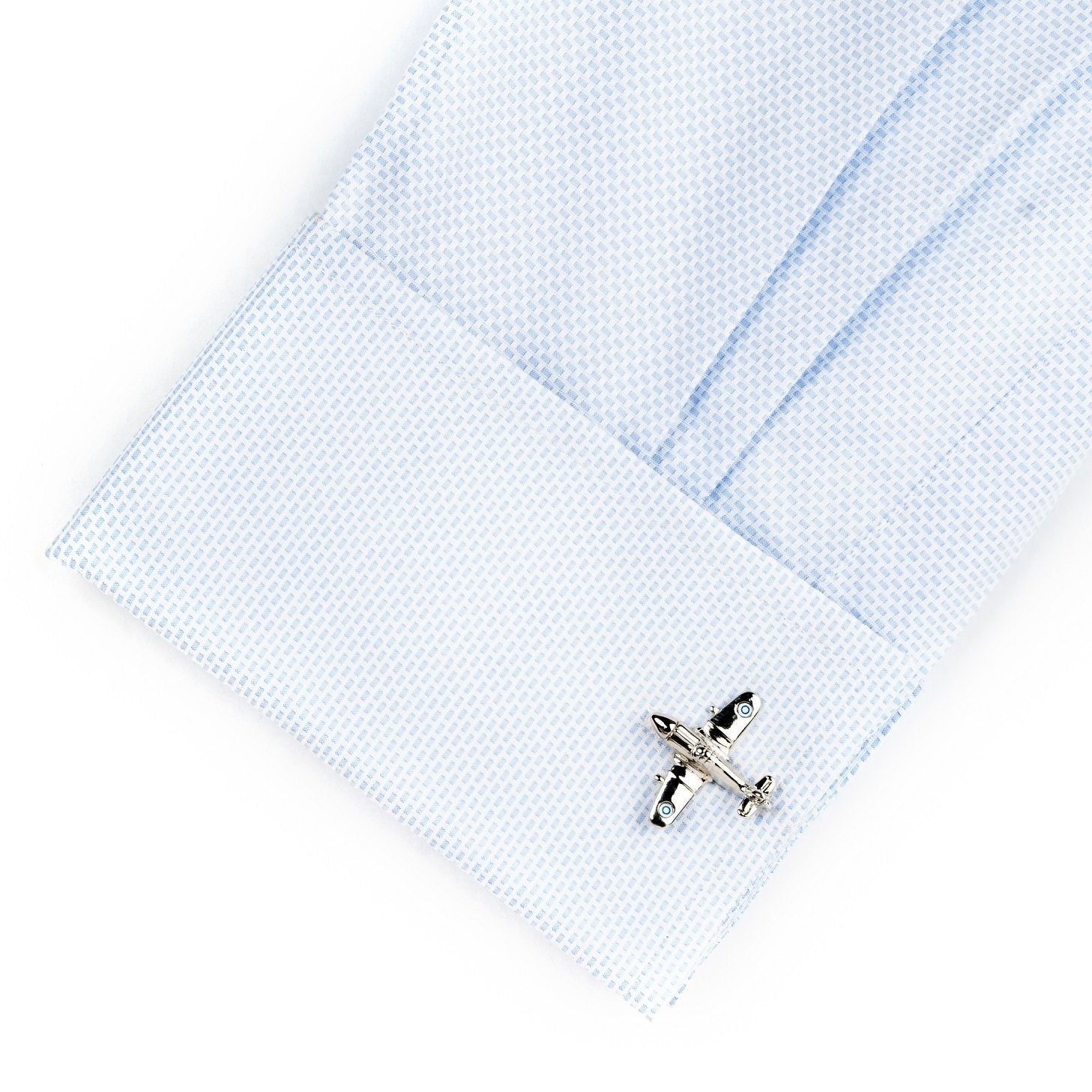 Silver Fighter Jet Plane Cufflinks