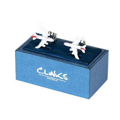 Commercial Jet Plane Cufflinks in Colour