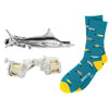 Fishing Gift Set, Gift Sets, Socks Gift Sets, Socks, Cufflinks, Tie Bars, Fish, Location: SK2030+CL4070+TC4030, GS1002, Clinks Australia
