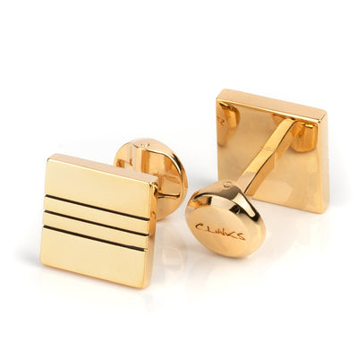 Classic Gold with Black Lines Cufflinks