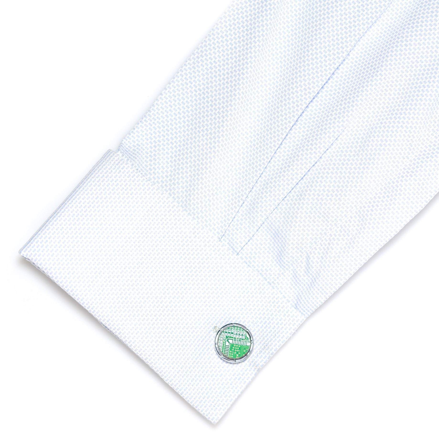Upcycled Round Circuit Board Cufflinks