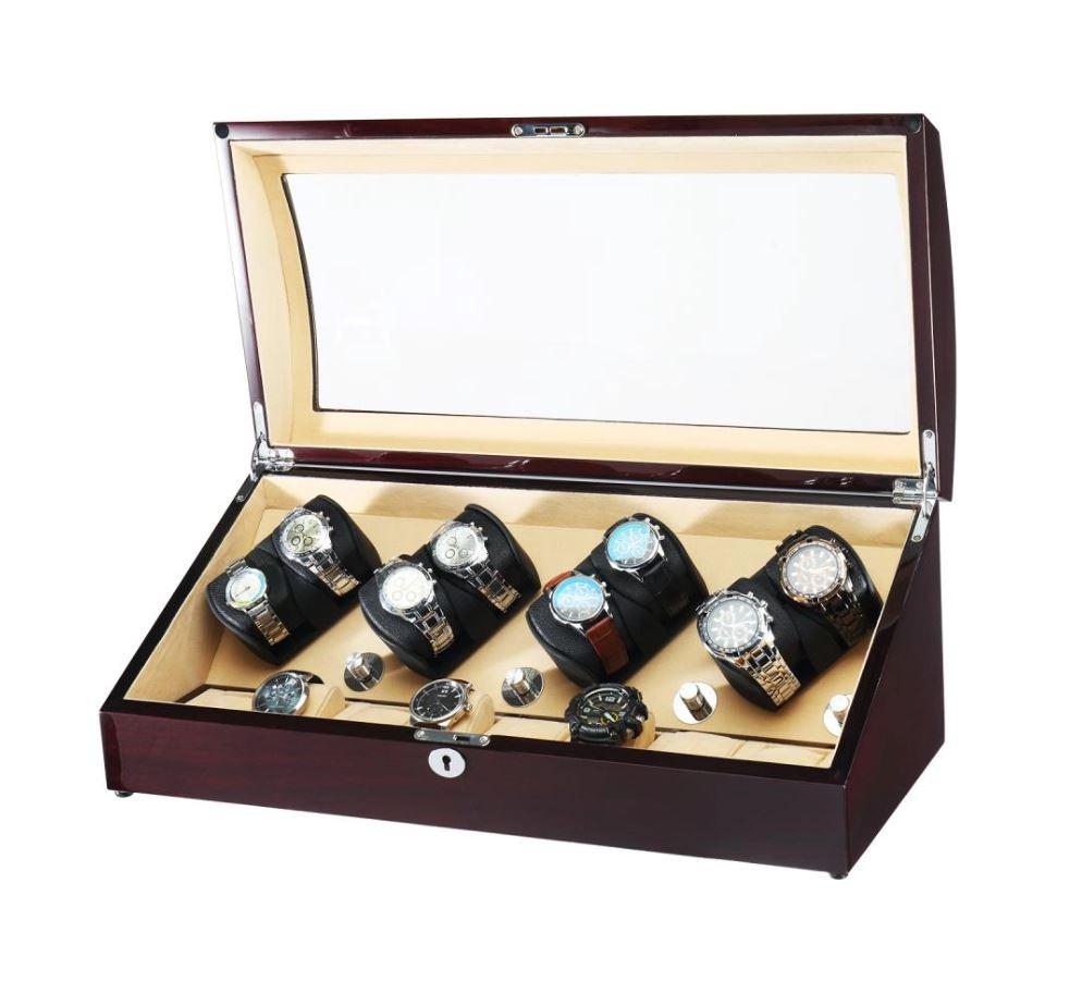 Mahogany Watch Winder Box, 8 + 8 Watch Winder Box, Cuffed Watch Watch Winder, Clinks Australia Watch Winder Box, Mahogany Watch Winder Box on Cuffed, Australia Watch Winder Box, Watch Winder Storage Box, Watch Winder Display Box, Watch Winder Box for 8 + 8, Watch Winder Box, Mahogany, CW0802, Clinks Australia