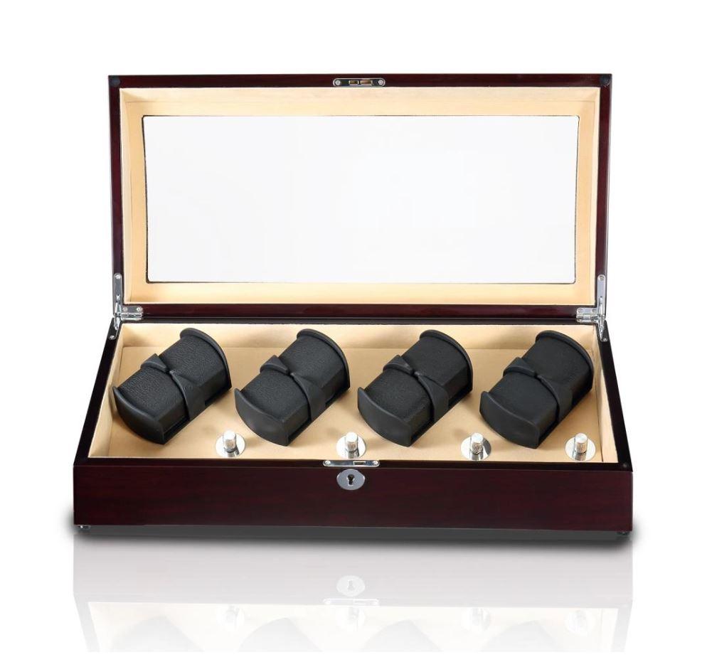 Mahogany Watch Winder Box, 8 + 8 Watch Winder Box, Cuffed Watch Watch Winder, Clinks Australia Watch Winder Box, Mahogany Watch Winder Box on Cuffed, Australia Watch Winder Box, Watch Winder Storage Box, Watch Winder Display Box, Watch Winder Box for 8 + 8, Watch Winder Box, Mahogany, CW0802, Clinks Australia