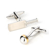 Silver and Gold Cricket Ball and Bat Cufflinks