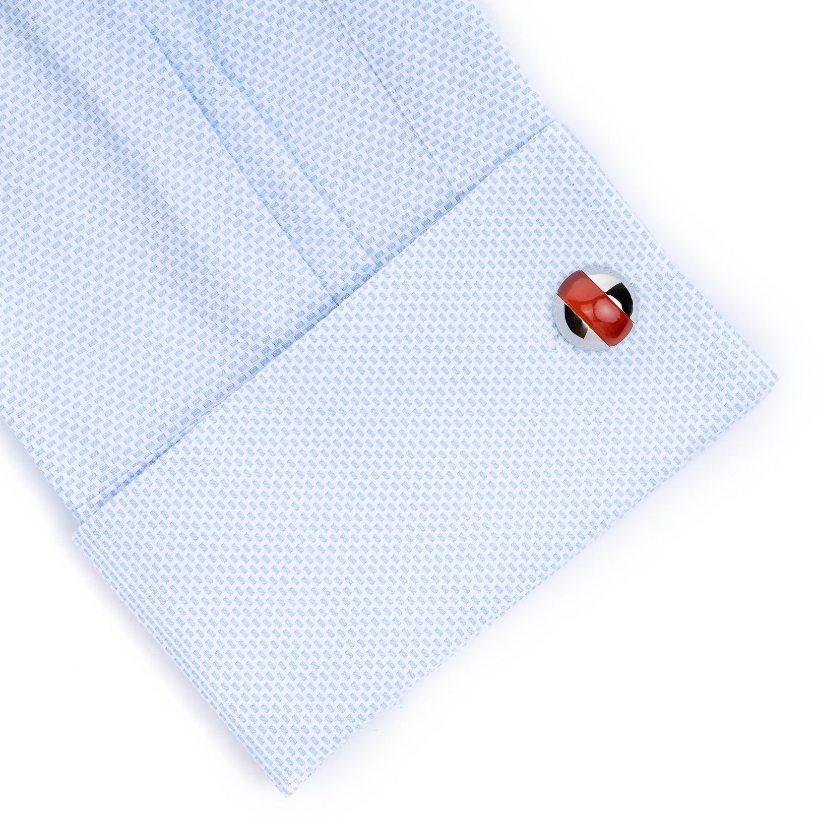 Elliptical Red Cat Eye Cufflinks
