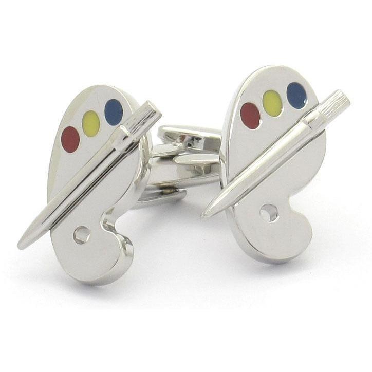 Artist Paint Palette Silver Cufflinks