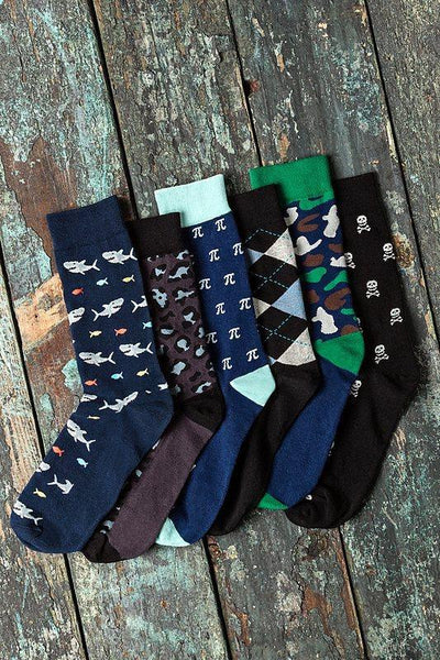 Shark Attack Sock, Socks, Alynn Socks, Navy Blue, Carded Cotton, Nylon, Spandex, SK1019, Men's Socks, Socks for Men, Clinks Australia