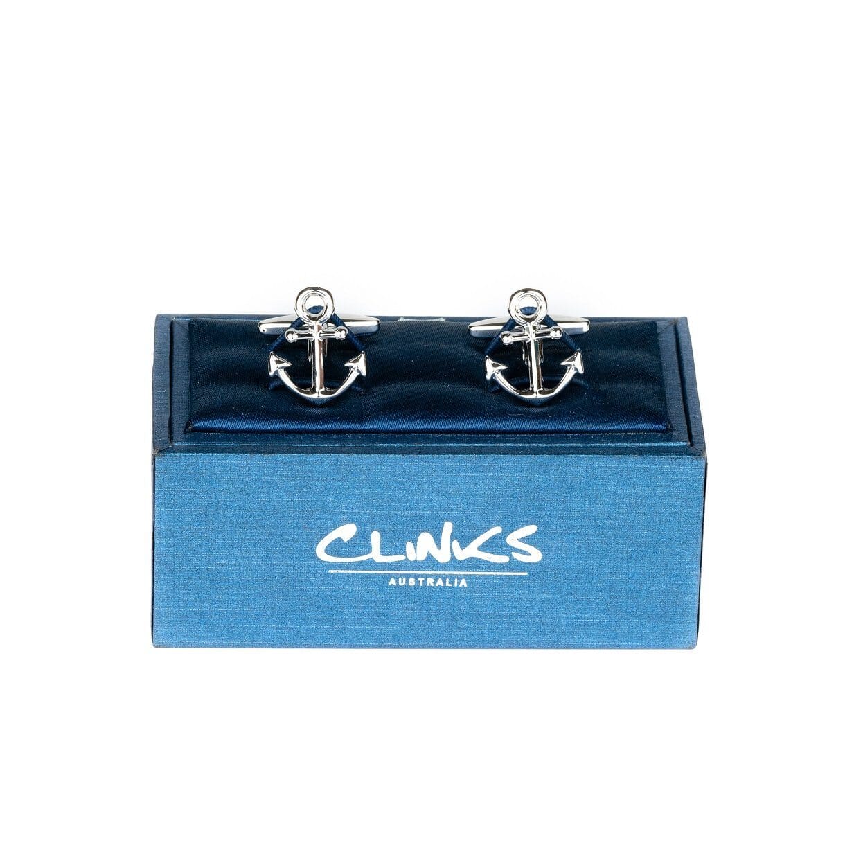 Shiny Silver Ship Anchor Cufflinks Novelty Cufflinks Clinks Australia 