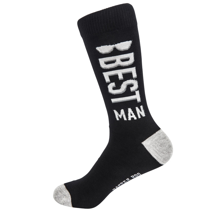 Best Man Wedding Party Bamboo Socks by Dapper Roo, Socks, Black, Grey, White, Bamboo, Elastane, Nylon, Elastic, SK2007, Men's Socks, Socks for Men, Clinks Australia