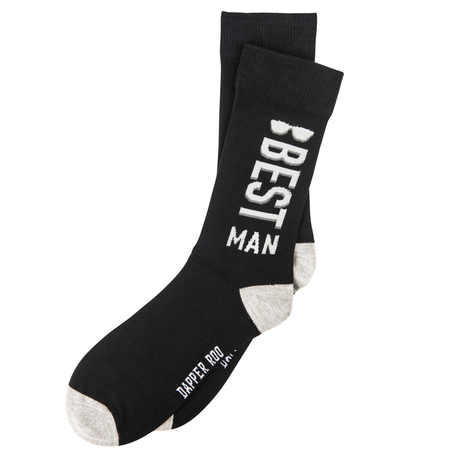 Best Man Wedding Party Bamboo Socks by Dapper Roo, Socks, Black, Grey, White, Bamboo, Elastane, Nylon, Elastic, SK2007, Men's Socks, Socks for Men, Clinks Australia