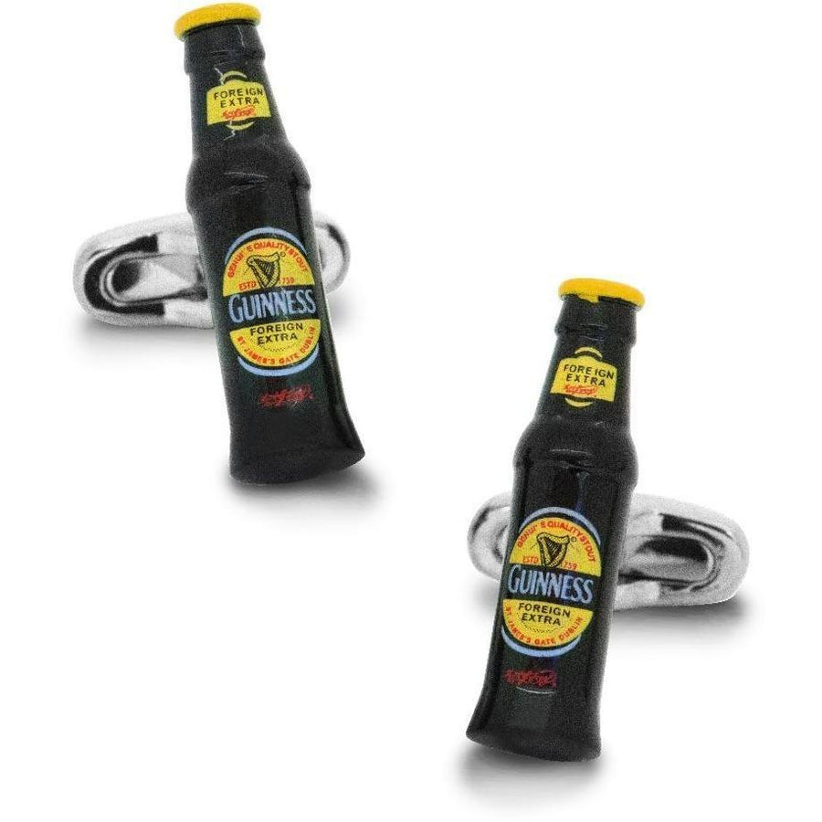 Black & Yellow Beer Bottle Cufflinks