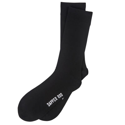 Classic Black Bamboo Socks by Dapper Roo, Dapper Roo, Classic Bamboo Socks, Black, Socks, Bamboo, Elastane, Nylon, Elastic, SK2050, Men's Socks, Socks for Men, Clinks Australia