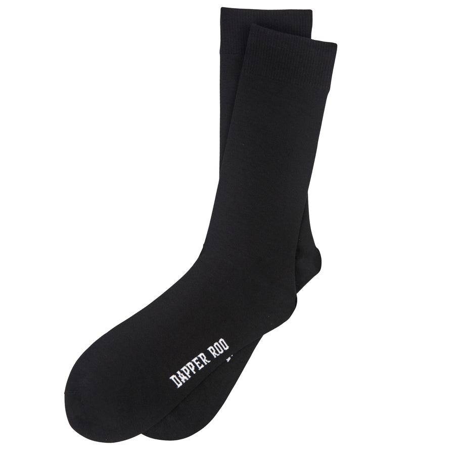 Classic Black Bamboo Socks by Dapper Roo, Dapper Roo, Classic Bamboo Socks, Black, Socks, Bamboo, Elastane, Nylon, Elastic, SK2050, Men's Socks, Socks for Men, Clinks Australia