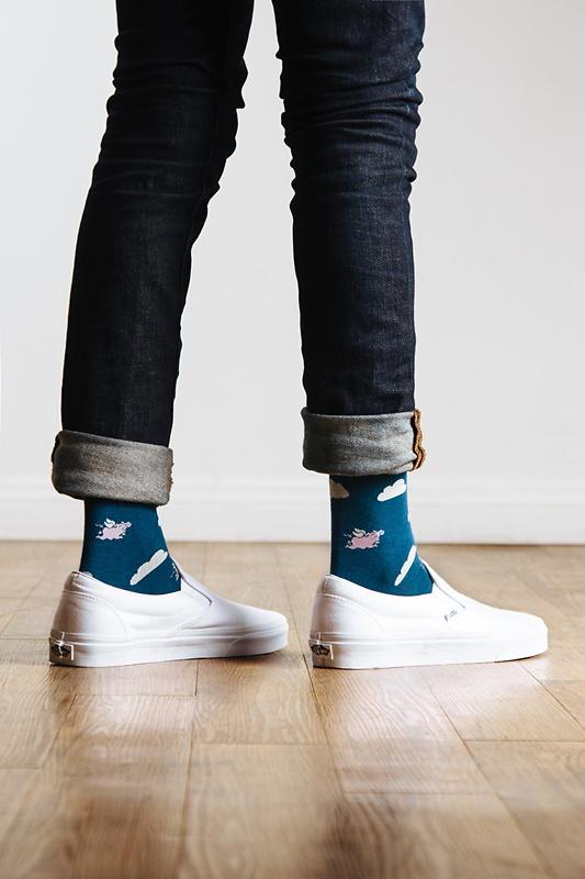 Take to the Sky Sock, Socks, Alynn Socks, Blue, Carded Cotton, Nylon, Spandex, SK1005, Men's Socks, Socks for Men, Clinks Australia