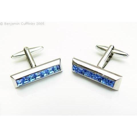 Blue Crystal Bar Cufflinks