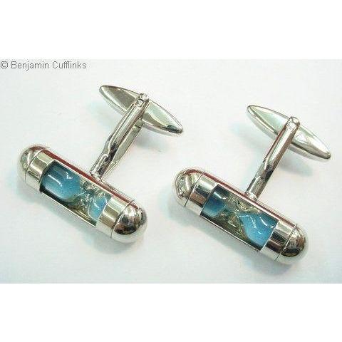 Blue Sand Timers Cufflinks