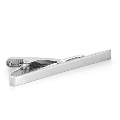 Brushed Silver Tie Clip 55mm