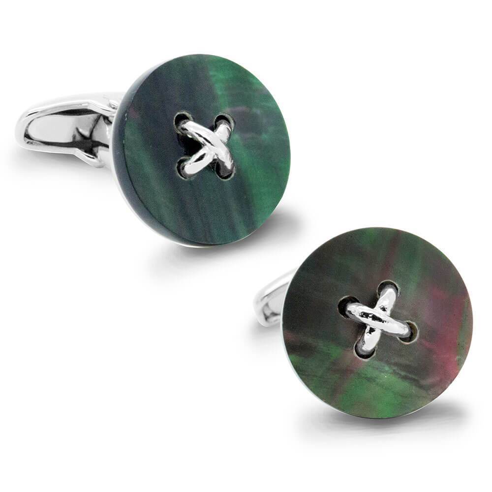 Black Mother of Pearl Button Cufflinks