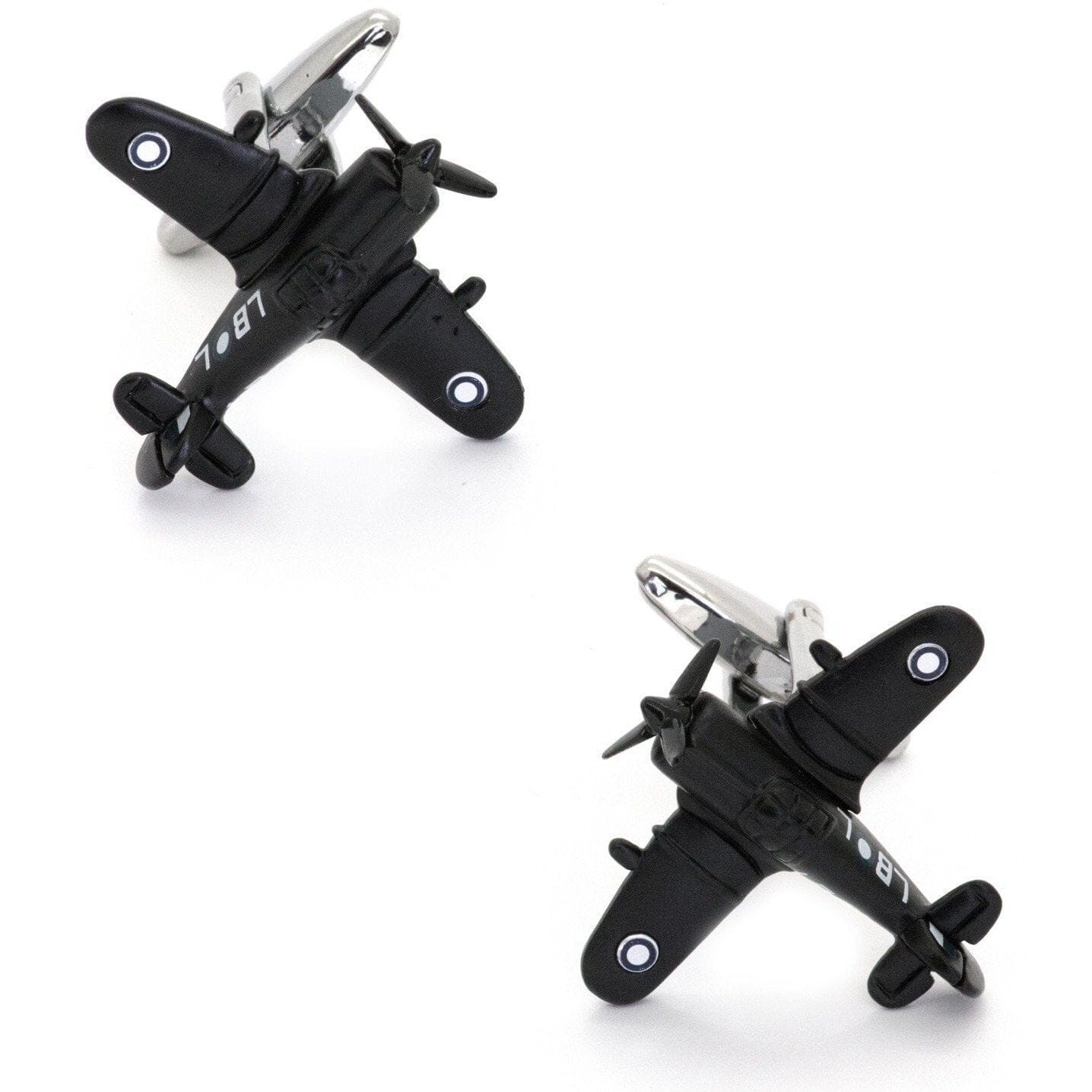 CAC Boomerang Fighter Airplane Cufflinks in Black Novelty Cufflinks Clinks Australia CAC Boomerang Fighter Airplane Cufflinks in Black 
