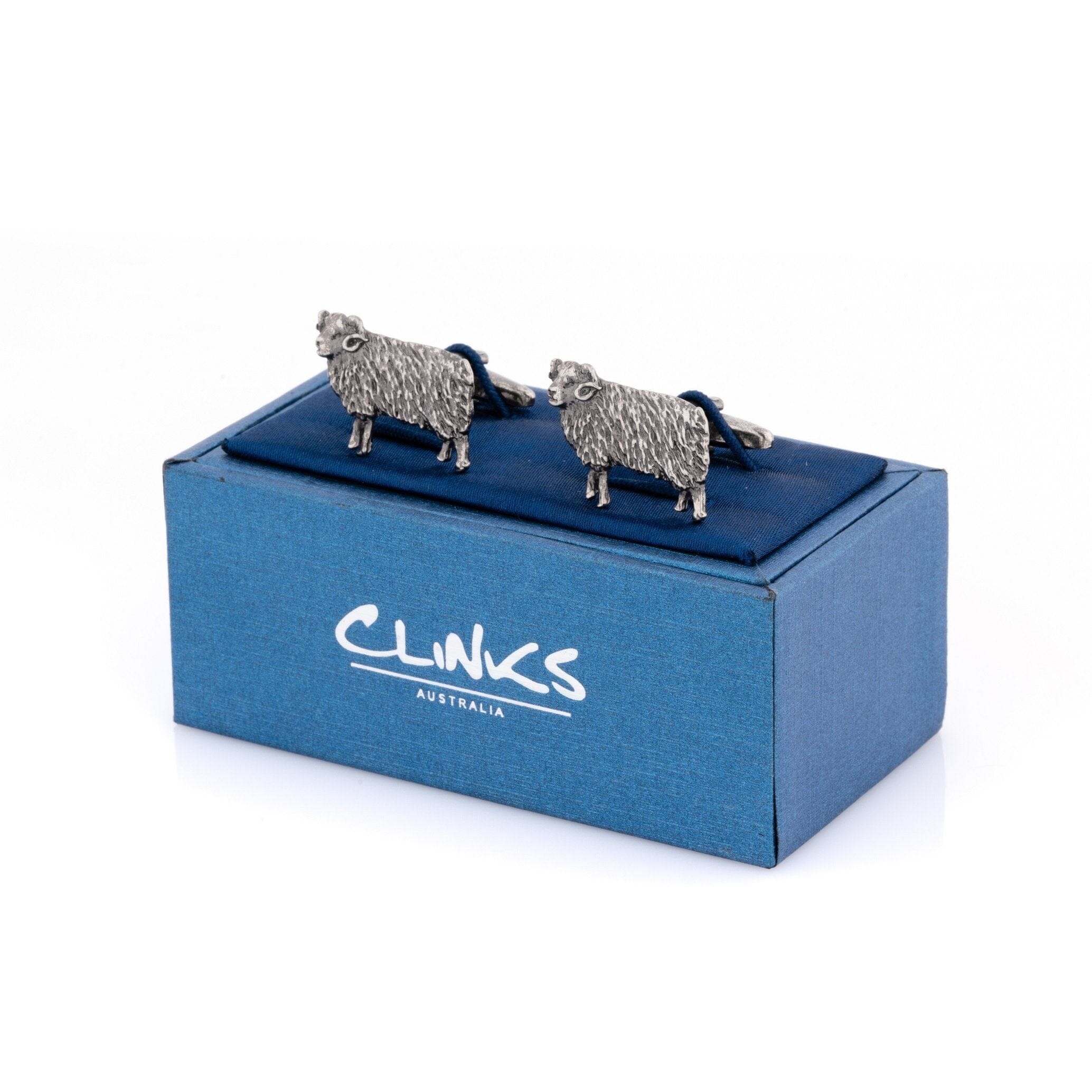 Ram Cufflinks in Antiqued Silver Novelty Cufflinks Clinks Australia 