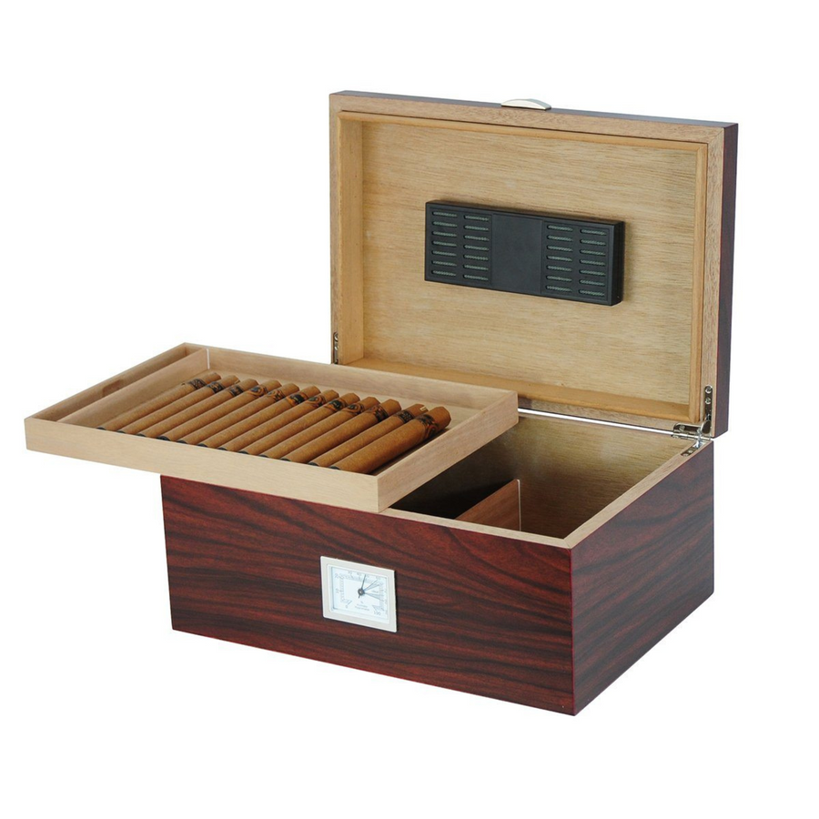100 CT Walnut Cigar Humidor Wooden Box for Cigars