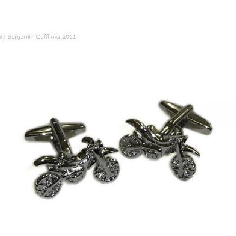 Chrome Dirt Trail Motorbike Cufflinks