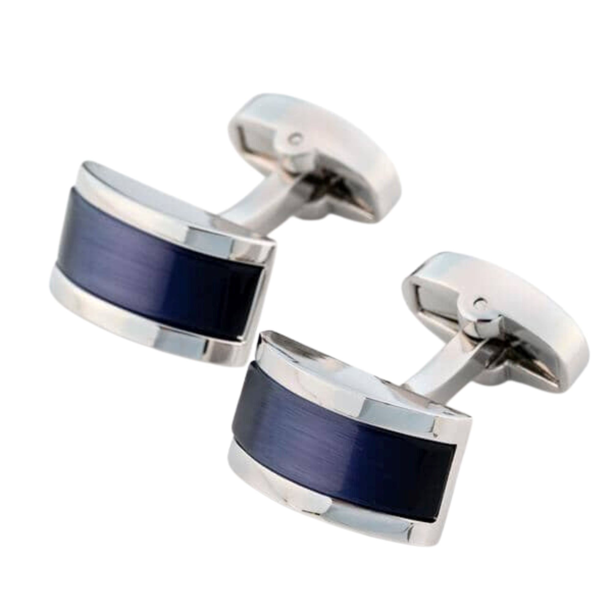 Midnight Blue Cateye Cufflinks Classic & Modern Cufflinks Clinks Australia 