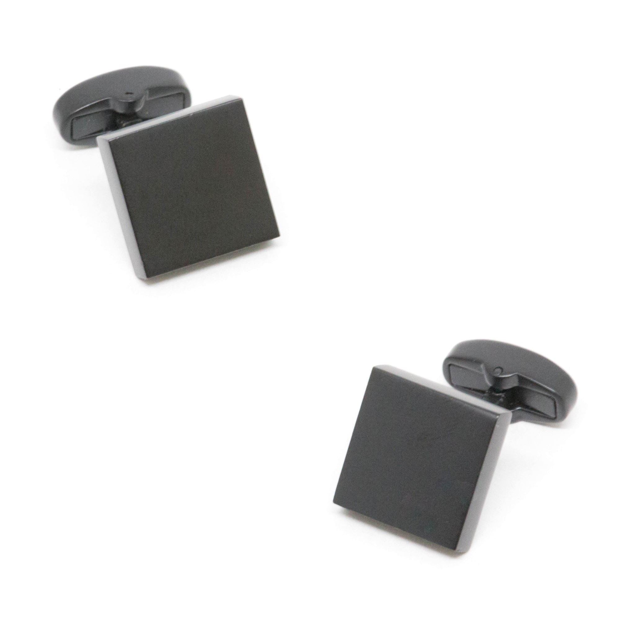 Matte Black Square Cufflinks Classic & Modern Cufflinks Clinks Australia 