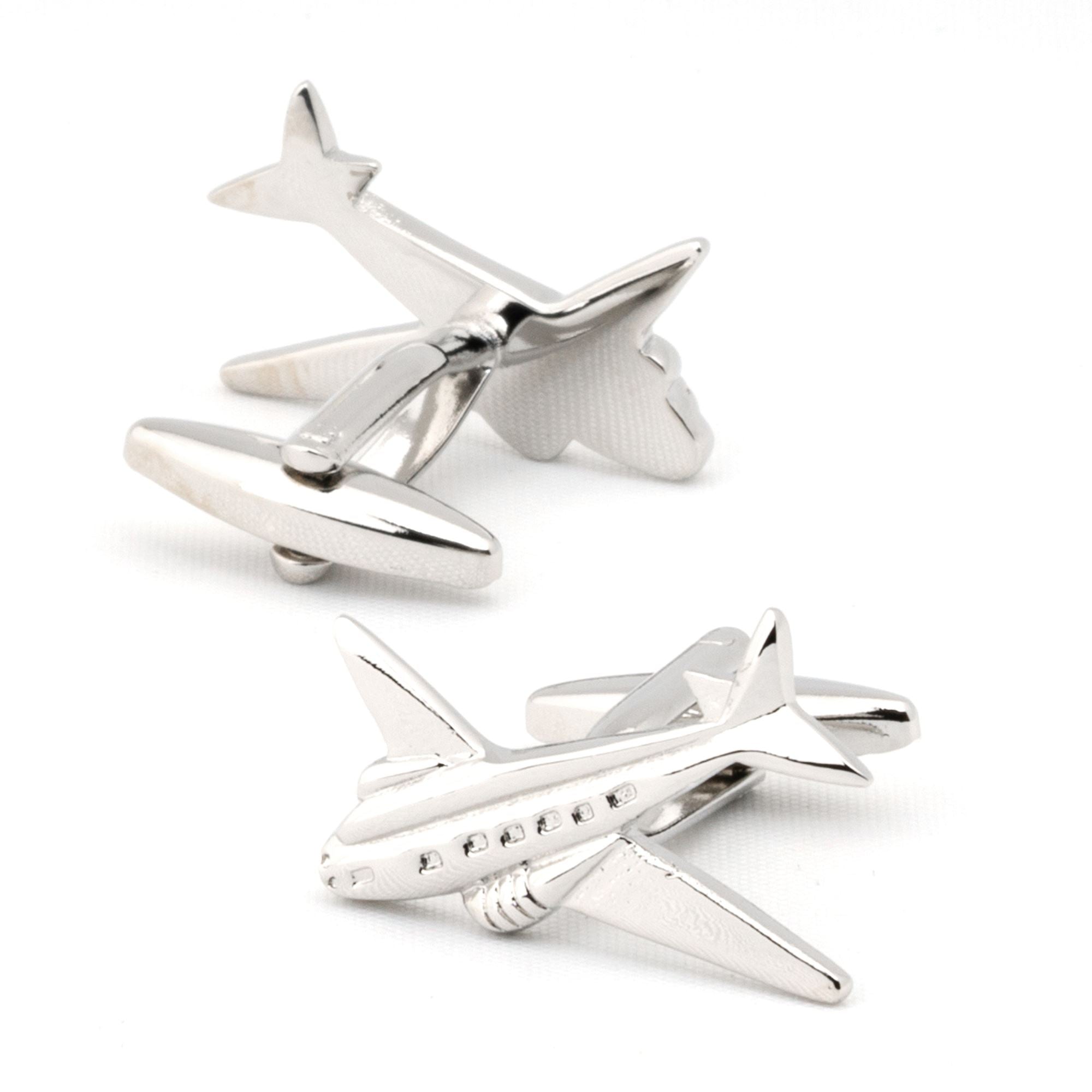 Jet Plane Silver Cufflinks Novelty Cufflinks Clinks Australia 