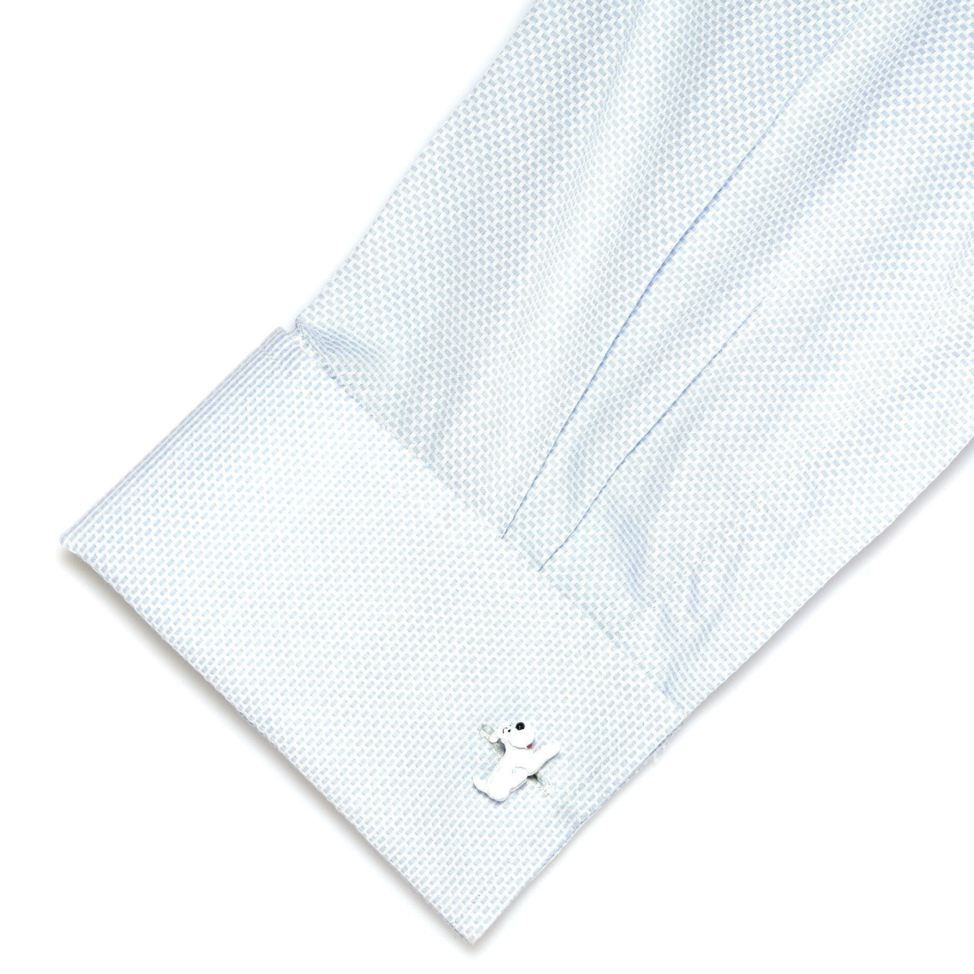 "Snowy" Tintin White Terrier  Dog Cufflinks
