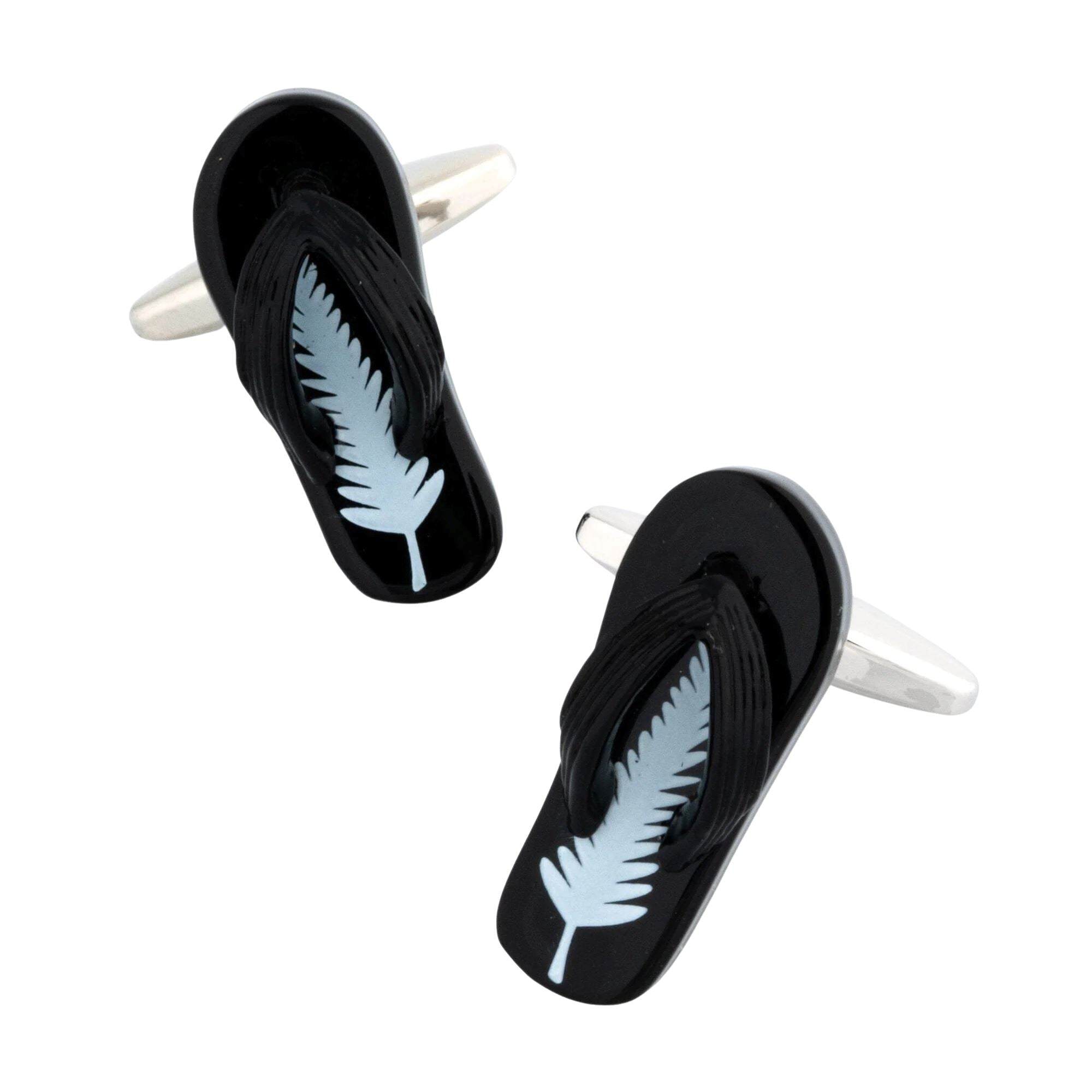 New Zealand Silver Fern Kiwi Jandals Novelty Cufflinks Clinks Australia New Zealand Silver Fern Kiwi Jandals 