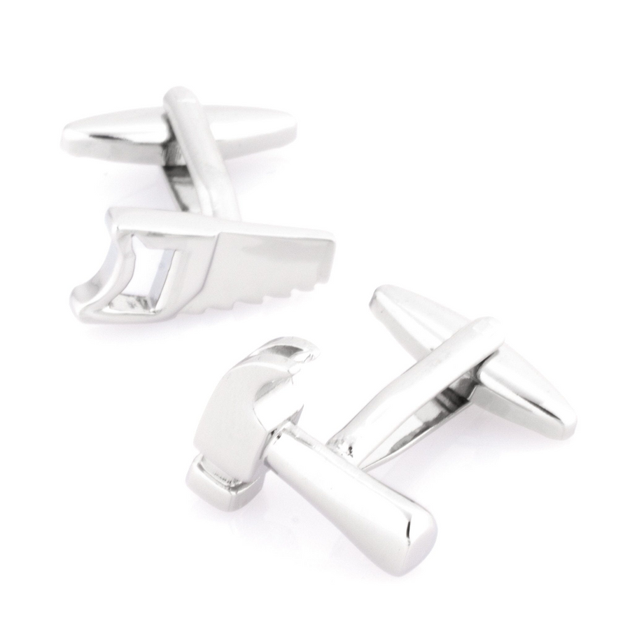 "Handyman" Silver Hammer & Saw Cufflinks