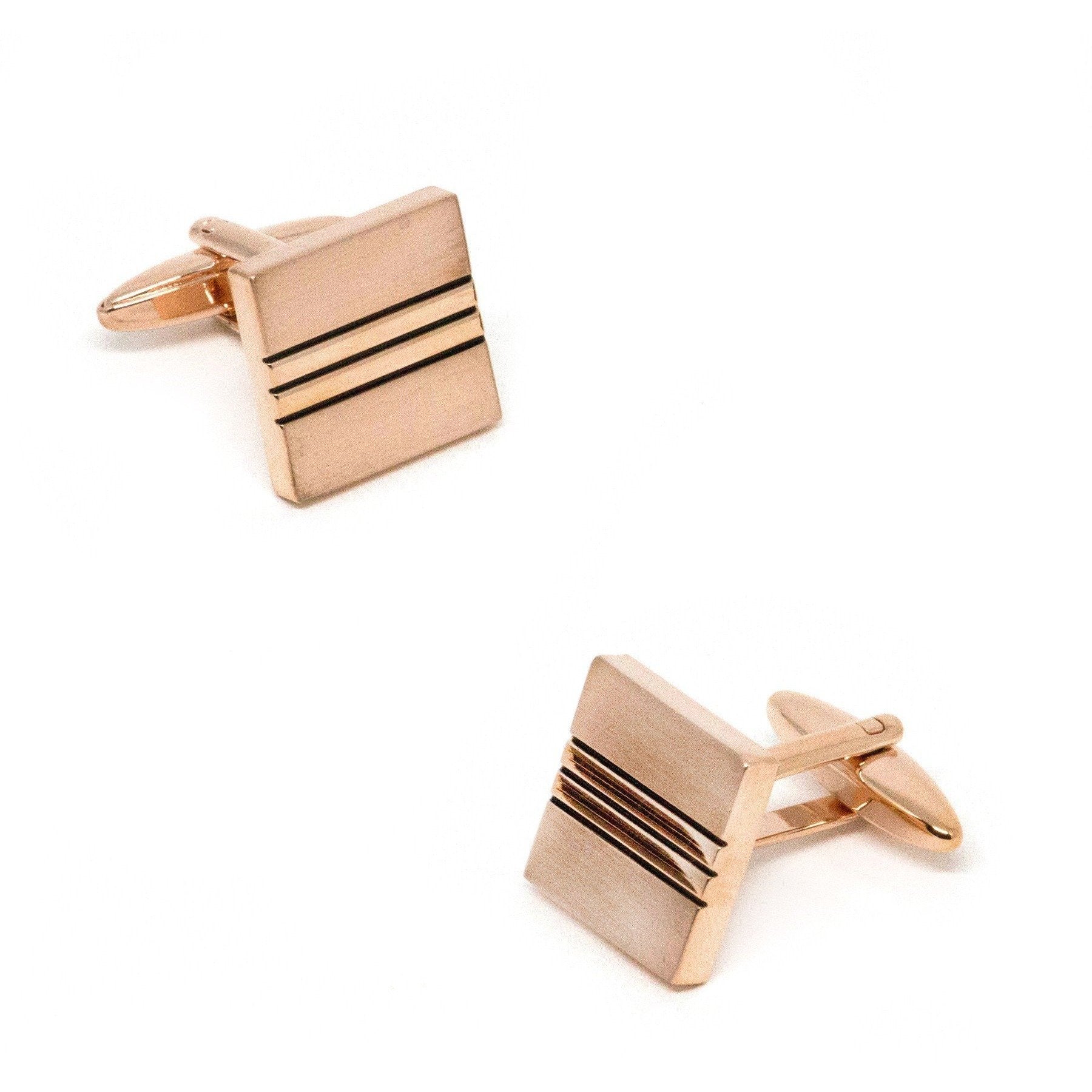 Classic Rose Gold with Black Lines Cufflinks