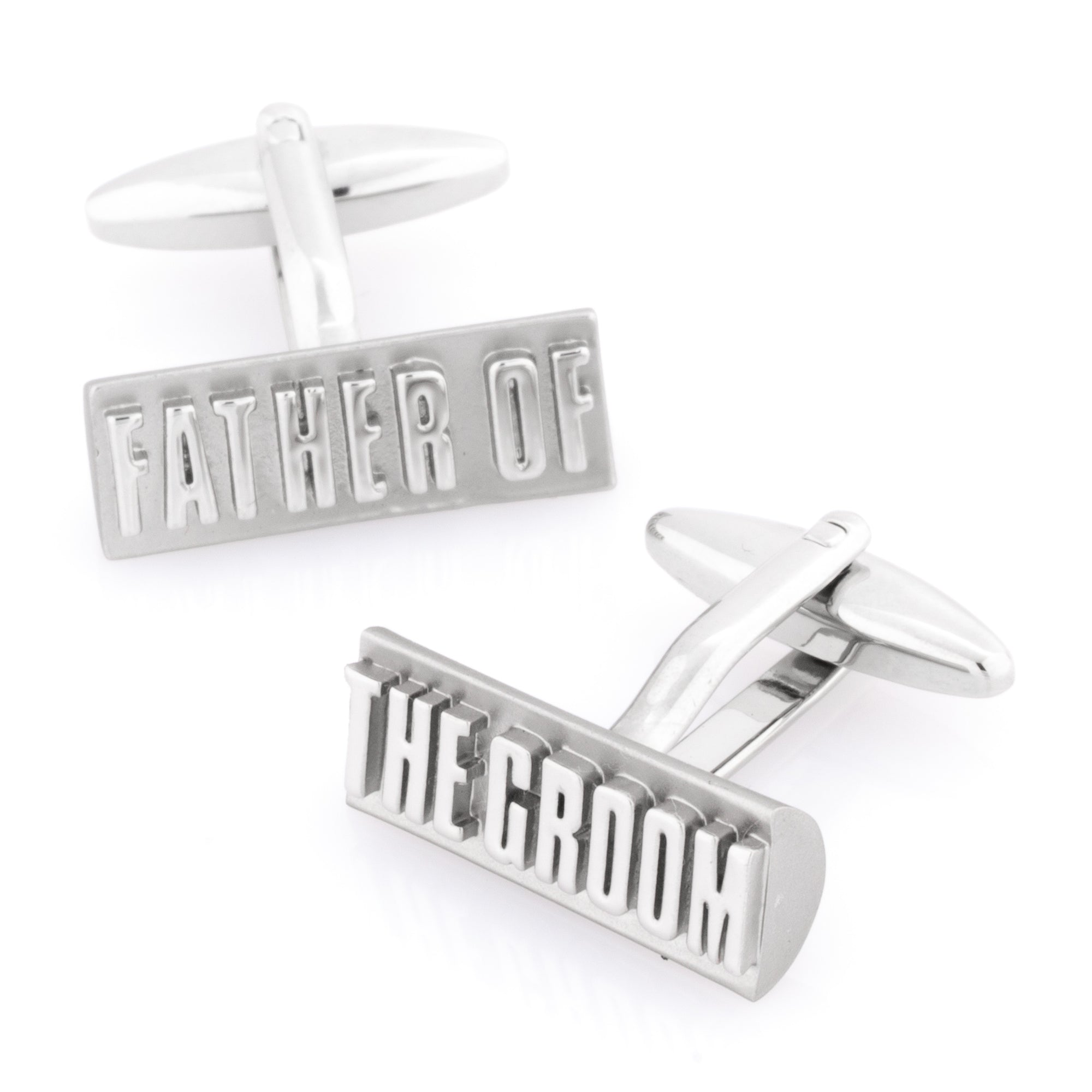 Father of the Groom Raised Lettering Wedding Cufflinks