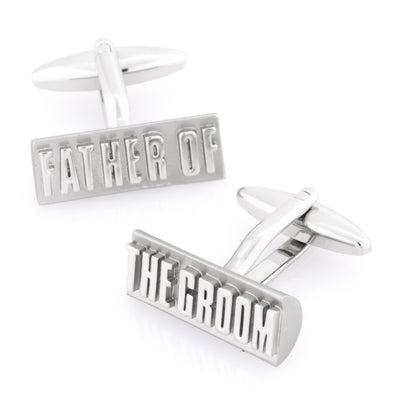 Father of the Groom Raised Lettering Wedding Cufflinks