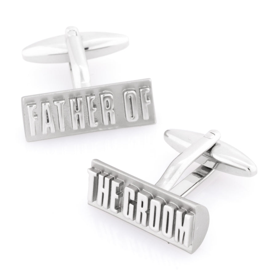 Father of the Groom Raised Lettering Wedding Cufflinks