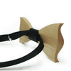 Dark Wood Brown Fabric Adult Bow Tie