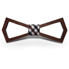 Dark Wood Outline Adult Bow Tie in Check